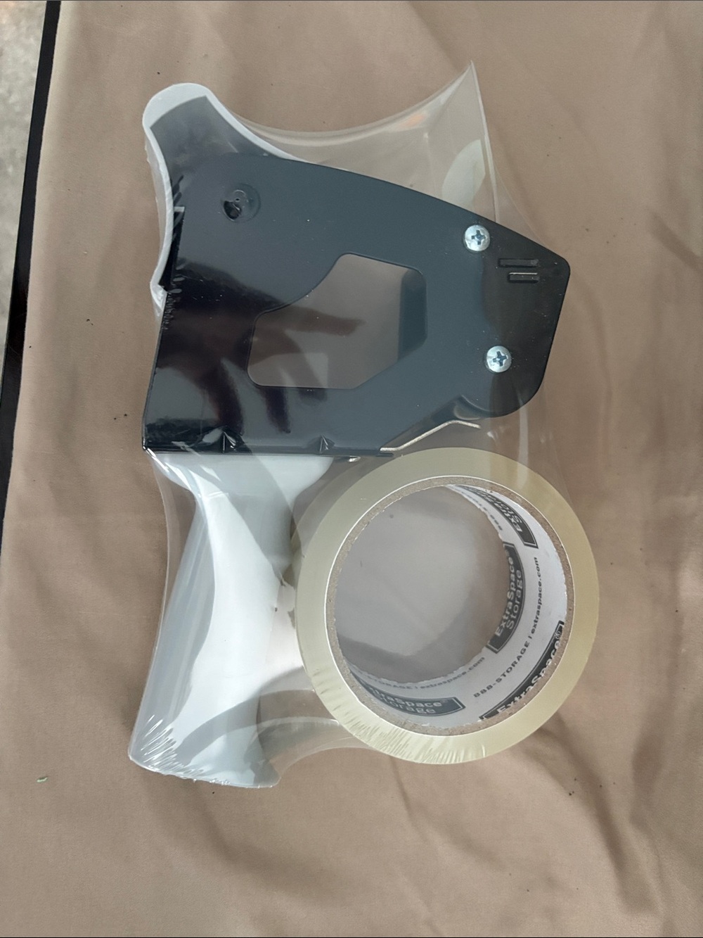 Packing Tape Dispenser with Clear Packaging Tape - Black & White